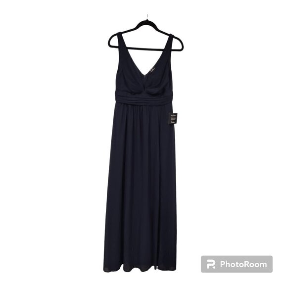 Lulus Dresses & Skirts - Lulu's Navy Blue Formal Dress V Neck Maxi Length Size Medium